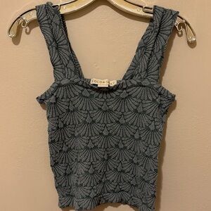 Coco & Sky Charcoal Patterned Crop Top